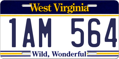 WV license plate 1AM564