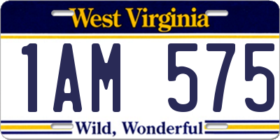 WV license plate 1AM575