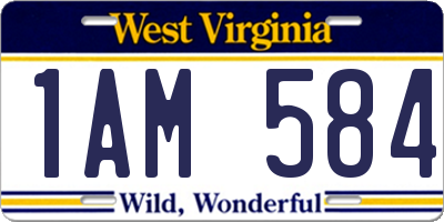 WV license plate 1AM584
