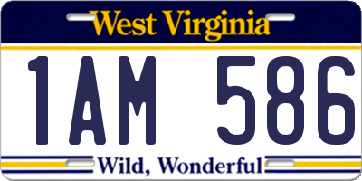 WV license plate 1AM586