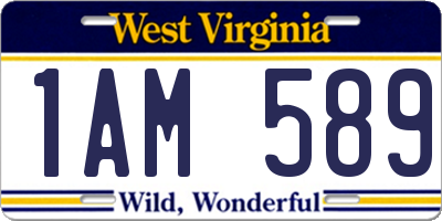 WV license plate 1AM589