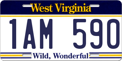 WV license plate 1AM590