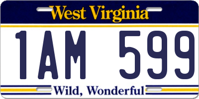 WV license plate 1AM599