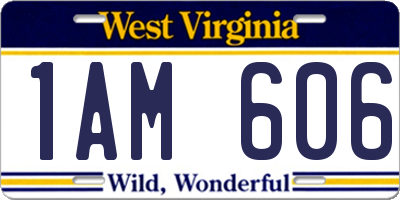 WV license plate 1AM606