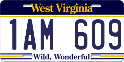 WV license plate 1AM609