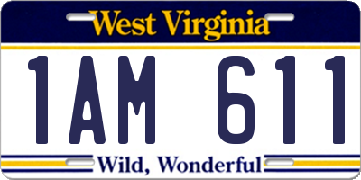 WV license plate 1AM611