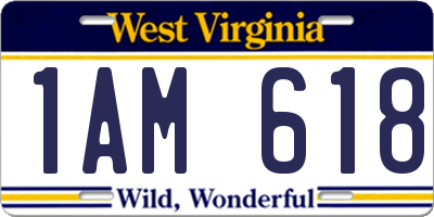 WV license plate 1AM618