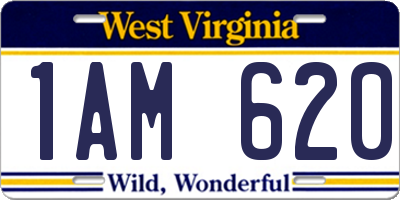 WV license plate 1AM620