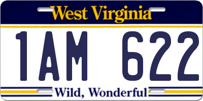 WV license plate 1AM622