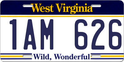 WV license plate 1AM626