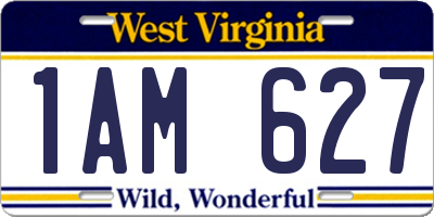 WV license plate 1AM627