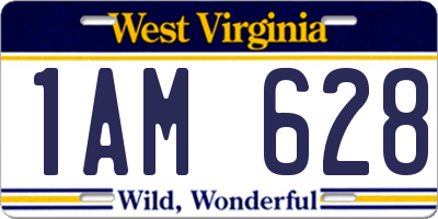 WV license plate 1AM628
