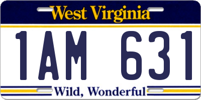 WV license plate 1AM631