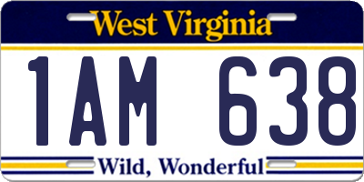 WV license plate 1AM638