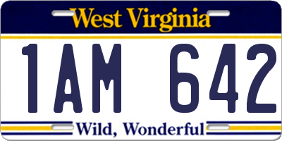 WV license plate 1AM642