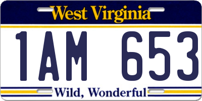 WV license plate 1AM653