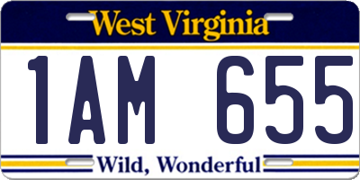 WV license plate 1AM655