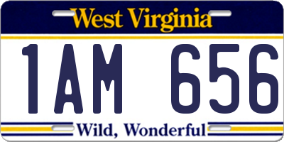WV license plate 1AM656