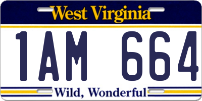 WV license plate 1AM664