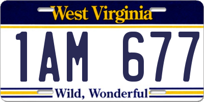 WV license plate 1AM677