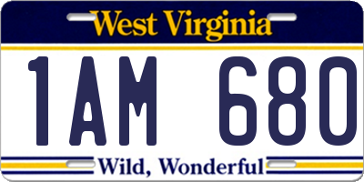 WV license plate 1AM680