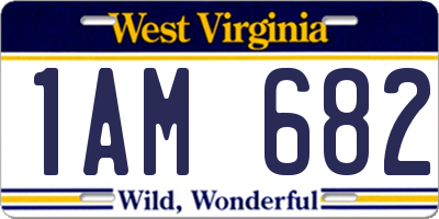 WV license plate 1AM682