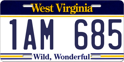 WV license plate 1AM685