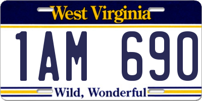 WV license plate 1AM690