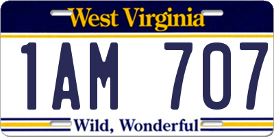 WV license plate 1AM707