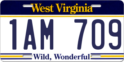 WV license plate 1AM709