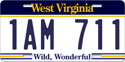 WV license plate 1AM711