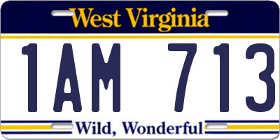 WV license plate 1AM713