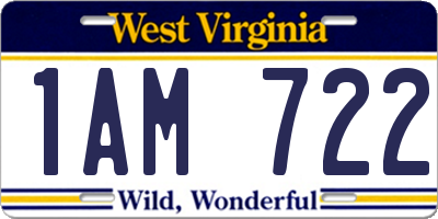 WV license plate 1AM722