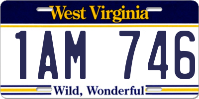 WV license plate 1AM746