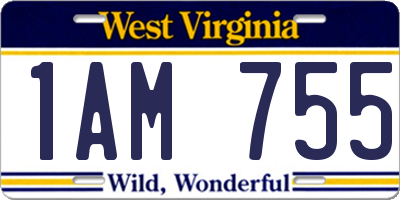 WV license plate 1AM755