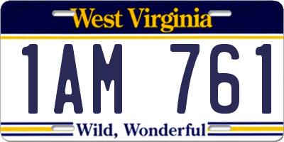 WV license plate 1AM761