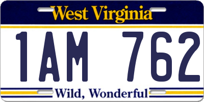 WV license plate 1AM762