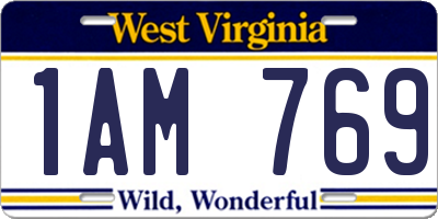 WV license plate 1AM769