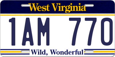 WV license plate 1AM770