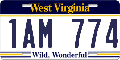 WV license plate 1AM774