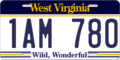 WV license plate 1AM780