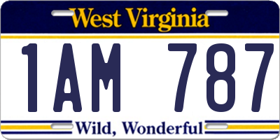 WV license plate 1AM787