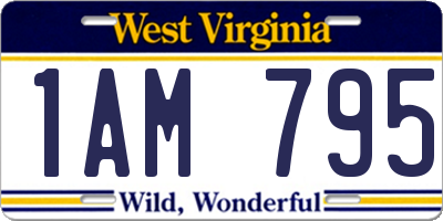 WV license plate 1AM795