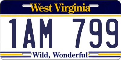 WV license plate 1AM799