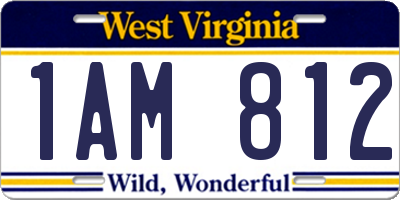 WV license plate 1AM812