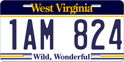 WV license plate 1AM824