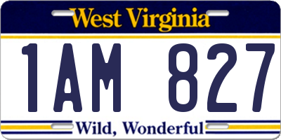 WV license plate 1AM827