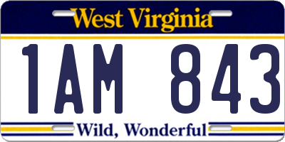 WV license plate 1AM843