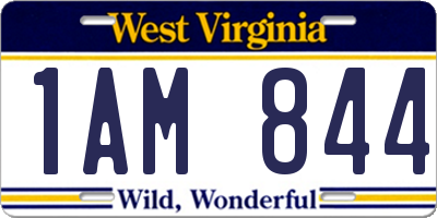 WV license plate 1AM844