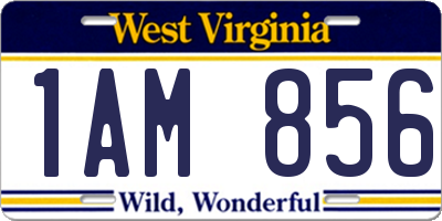 WV license plate 1AM856